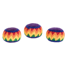 Load image into Gallery viewer, Multicolored Cotton Hacky Sacks (Set of 3) - Maya Colors | NOVICA
