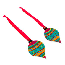 Load image into Gallery viewer, Classic Hand-Painted Spinning Top Wood Ornaments from Mexico - Spinning Celebration | NOVICA
