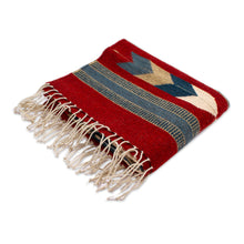 Load image into Gallery viewer, Artisan-Made Zapotec-Themed Russet and Blue Wool Rug (2.5x4) - Russet Gem | NOVICA
