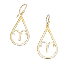 Load image into Gallery viewer, High-Polished Taurus-Themed 18k Gold-Plated Dangle Earrings - Taurus Glory | NOVICA
