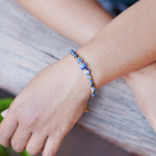 Load image into Gallery viewer, Blue Sodalite Beaded Bracelet with Golden Brass Accents - Inner Sage | NOVICA
