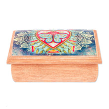 Load image into Gallery viewer, Butterfly and Heart-Themed Decoupage Jewelry Box from Mexico - Butterfly Heart | NOVICA
