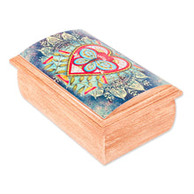 Load image into Gallery viewer, Butterfly and Heart-Themed Decoupage Jewelry Box from Mexico - Butterfly Heart | NOVICA
