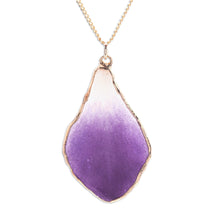 Load image into Gallery viewer, White and Purple Orchid 22k Gold-Accented Pendant Necklace - Magical Petal | NOVICA
