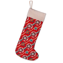Load image into Gallery viewer, Star-Patterned Cross-Stitch Embroidered Christmas Stocking - Twinkling Constellation | NOVICA
