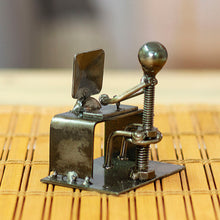 Load image into Gallery viewer, Man at Office Desk Eco-Friendly Recycled Metal Figurine - Busy at the Office | NOVICA
