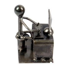 Load image into Gallery viewer, Man at Office Desk Eco-Friendly Recycled Metal Figurine - Busy at the Office | NOVICA
