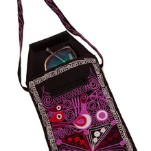 Load image into Gallery viewer, Artisan-Made Embroidered Eyeglasses Case Bag in Magenta Hues - Magenta Enchantment | NOVICA
