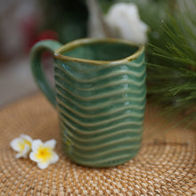 Load image into Gallery viewer, Handcrafted Banana Leaf-Themed Glazed Ceramic Mug in Green - Banana Vibes | NOVICA
