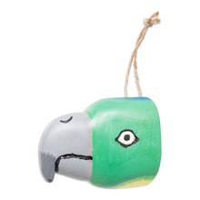 Load image into Gallery viewer, Pinewood Parrot Wall Mask Hand-Carved Painted in Guatemala - Playful Parrot | NOVICA
