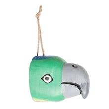 Load image into Gallery viewer, Pinewood Parrot Wall Mask Hand-Carved Painted in Guatemala - Playful Parrot | NOVICA
