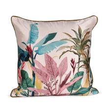 Load image into Gallery viewer, Nature-Themed Embroidered Cushion Cover Pair Made in India - Tropical Lux | NOVICA
