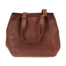 Load image into Gallery viewer, Redwood Brown 100% Leather Handbag Handcrafted in Mexico - Redwood Dame | NOVICA
