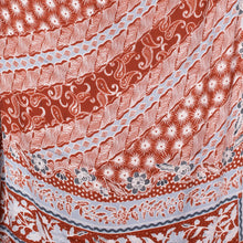 Load image into Gallery viewer, Lengko-Patterned 100% Silk Batik Shawl in Russet and Blue - Russet Lengko | NOVICA
