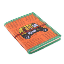 Load image into Gallery viewer, Handcrafted Rickshaw Doodle 48-Page Recycled Paper Journal - Rickshaw Adventures | NOVICA
