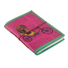 Load image into Gallery viewer, Traditional Rickshaw Doodle 48-Page Recycled Paper Journal - Rickshaw Legend | NOVICA
