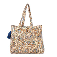 Load image into Gallery viewer, Paisley-Patterned 100% Cotton Travel and Toiletry Bag Set - Trendy Traveler | NOVICA
