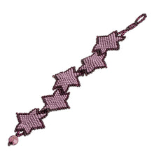 Load image into Gallery viewer, Handcrafted Lilac and Purple Beaded Bracelet with Star Motif - Lilac Starlight | NOVICA
