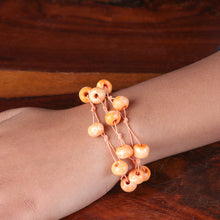 Load image into Gallery viewer, Indian-Made 3-Piece Brown and Orange Beaded Bracelet Set - Boho Earth | NOVICA
