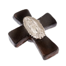 Load image into Gallery viewer, Our Lady of Guadalupe Barro Negro Ceramic Aluminum Magnet - Guadalupe Cross | NOVICA
