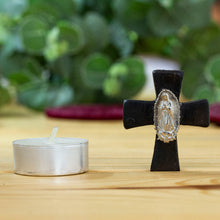Load image into Gallery viewer, Our Lady of Guadalupe Barro Negro Ceramic Aluminum Magnet - Guadalupe Cross | NOVICA

