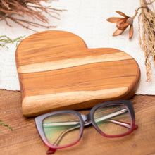 Load image into Gallery viewer, Heart-Shaped Teak Wood Cheese Board Hand-Carved in Guatemala - Love Elixir | NOVICA
