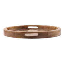 Load image into Gallery viewer, Sylvan-Themed Resin-Coated Mango Wood Tray Made in India - Refined Mother Nature | NOVICA
