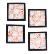 Load image into Gallery viewer, Chess Board-Themed Carved Onyx Marble Coasters (Set of 4) - Chess Harmony | NOVICA
