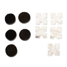 Load image into Gallery viewer, Set of 4 Onyx and Marble Coasters with Tic-Tac-Toe Pieces - Fun Entertaining | NOVICA
