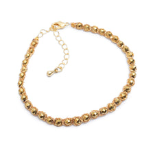 Load image into Gallery viewer, Hematite Beaded Macrame Bracelet with Gold-Plated Clasp - Blissful Gleam | NOVICA
