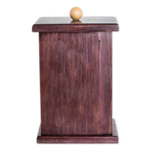 Load image into Gallery viewer, Pinewood Decorative Box with Pyrography Mayan Motif - Dresden Codex | NOVICA
