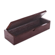 Load image into Gallery viewer, Elephant-Themed Rubberwood and Embossed Aluminum Jewelry Box - Elephant Reign | NOVICA

