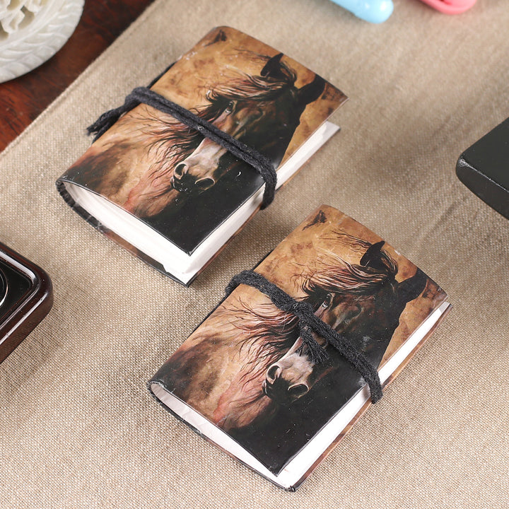 Horse-Inspired 50-Page Handmade Paper Mini-Journal Pair - Galloping Memories | NOVICA