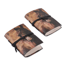 Load image into Gallery viewer, Horse-Inspired 50-Page Handmade Paper Mini-Journal Pair - Galloping Memories | NOVICA
