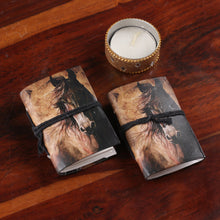 Load image into Gallery viewer, Horse-Inspired 50-Page Handmade Paper Mini-Journal Pair - Galloping Memories | NOVICA
