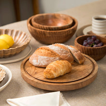 Load image into Gallery viewer, Minimalist Round Mango Wood Rotating Cake Stand from India - Minimalist Sweetness | NOVICA
