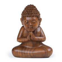 Load image into Gallery viewer, Artisan-Made Polished Suar Wood Buddha Sculpture from Bali - Buddha Curls | NOVICA
