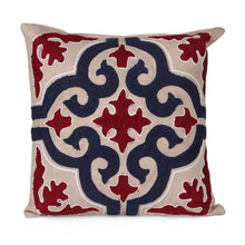 Load image into Gallery viewer, 2 Tufted Textured Antique Cross-Themed Cotton Cushion Covers - Regal Elegance | NOVICA
