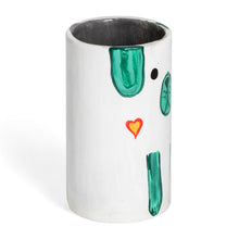 Load image into Gallery viewer, Dog-Themed Hand-Painted Ceramic and Utensil Pen Holder - White Loyal Organizer | NOVICA
