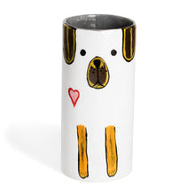 Load image into Gallery viewer, Dog-Shaped Ceramic Decorative Vase Utensil and Pen Holder - White Canine Organizer | NOVICA
