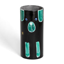Load image into Gallery viewer, Ceramic Dog Utensil Pen Holder and Decorative Vase in Black - Black Canine Organizer | NOVICA
