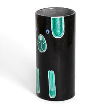 Load image into Gallery viewer, Ceramic Dog Utensil Pen Holder and Decorative Vase in Black - Black Canine Organizer | NOVICA
