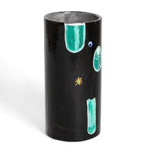 Load image into Gallery viewer, Ceramic Dog Utensil Pen Holder and Decorative Vase in Black - Black Canine Organizer | NOVICA

