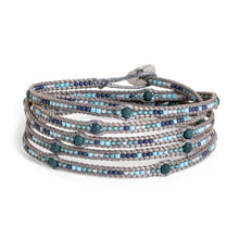 Load image into Gallery viewer, Onyx and Glass Beaded Wrap Bracelet Handcrafted in Guatemala - Gems of Destiny | NOVICA
