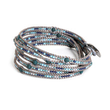 Load image into Gallery viewer, Onyx and Glass Beaded Wrap Bracelet Handcrafted in Guatemala - Gems of Destiny | NOVICA
