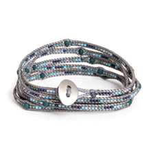 Load image into Gallery viewer, Onyx and Glass Beaded Wrap Bracelet Handcrafted in Guatemala - Gems of Destiny | NOVICA
