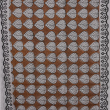 Load image into Gallery viewer, Leaf Floral and Square-Themed Block-Printed Cotton Shawl - Earthy Elegance | NOVICA
