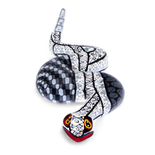 Load image into Gallery viewer, Snake Wood Alebrije-Style Sculpture in White Grey and Black - Enchanting Snake | NOVICA
