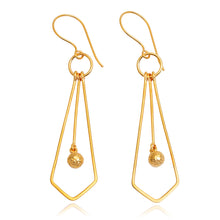 Load image into Gallery viewer, Whimsical Tie-Themed Polished Gold-Plated Dangle Earrings - A Sunshine Tie | NOVICA
