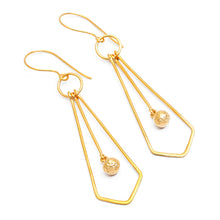 Load image into Gallery viewer, Whimsical Tie-Themed Polished Gold-Plated Dangle Earrings - A Sunshine Tie | NOVICA
